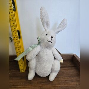NWT 12" Easter Curly White Bunny Sherpa Tabletop Decoration, by Way To Celebrate